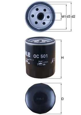 Oliefilter Mahle Original OC 501