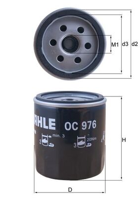 Oliefilter Mahle Original OC 976