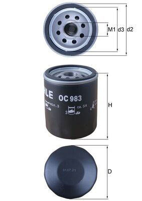 Oliefilter Mahle Original OC 983