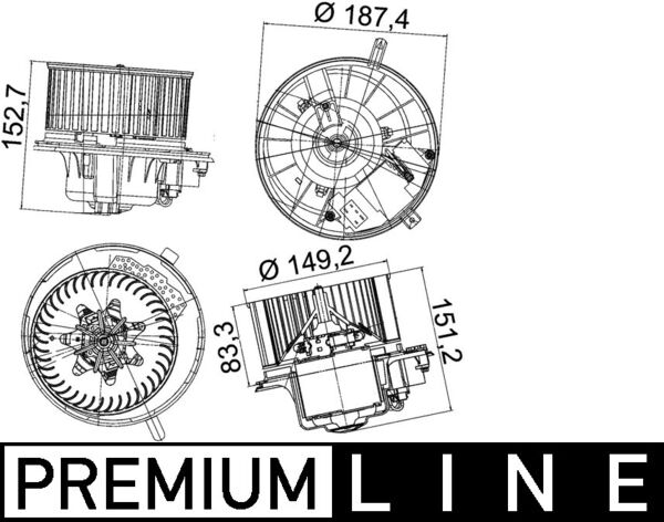 Kachelventilator Mahle Original AB 149 000P