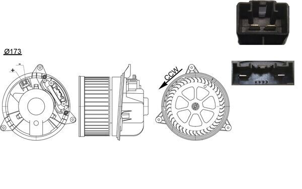 Kachelventilator Mahle Original AB 195 000S