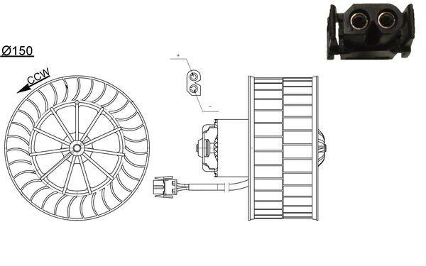 Kachelventilator Mahle Original AB 44 000S