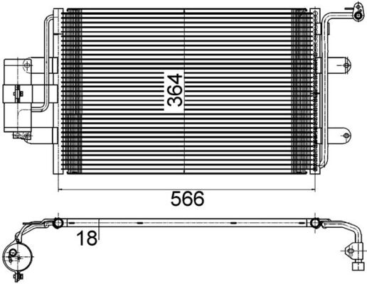 Airco condensor Mahle Original AC 180 000S