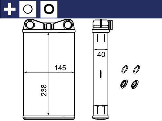 Kachelradiateur Mahle Original AH 239 000S