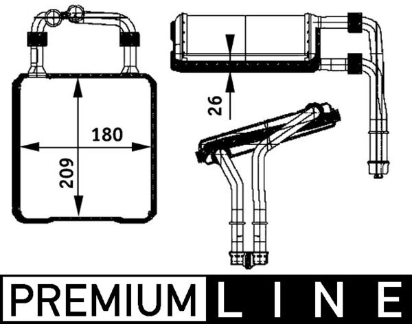 Kachelradiateur Mahle Original AH 78 000P