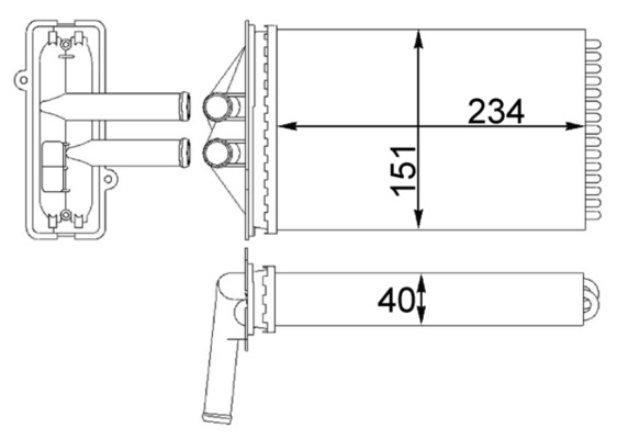 Kachelradiateur Mahle Original AH 92 000S