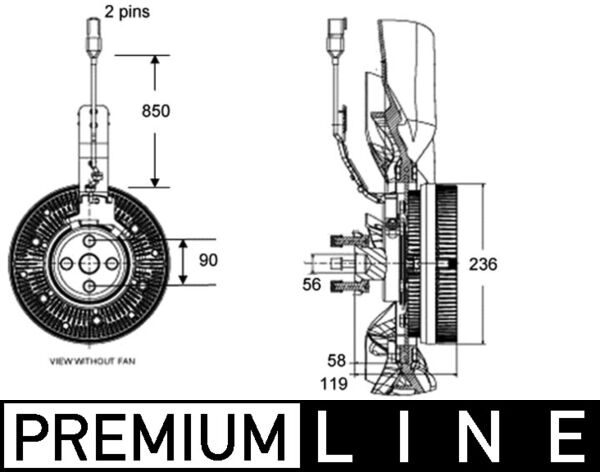 Visco-koppeling Mahle Original CFC 139 000P