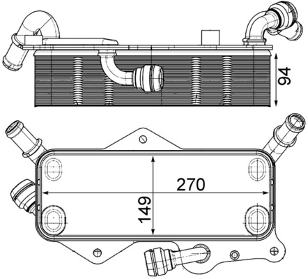 Oliekoeler motorolie Mahle Original CLC 218 000P