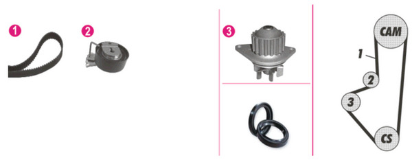 Mahle Original Distributieriem kit inclusief waterpomp CPK 72 000P