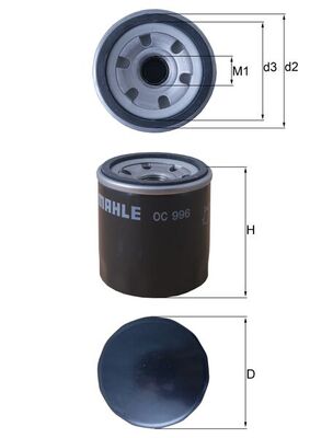 Oliefilter Mahle Original OC 996