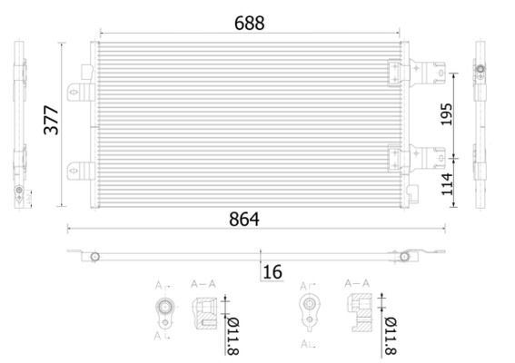 Airco condensor Mahle Original AC 906 000S