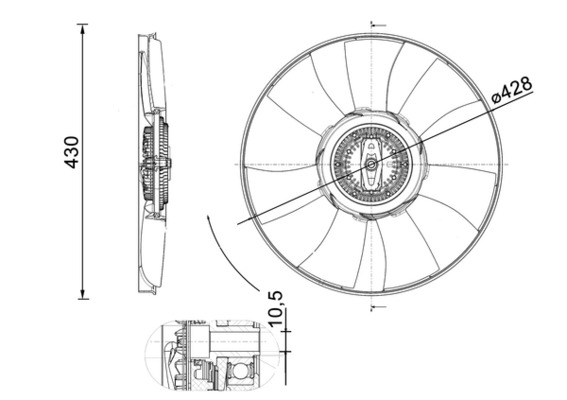 Ventilatorwiel-motorkoeling Mahle Original CFF 529 000P