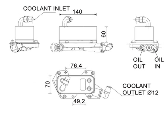 Oliekoeler motorolie Mahle Original CLC 132 000P