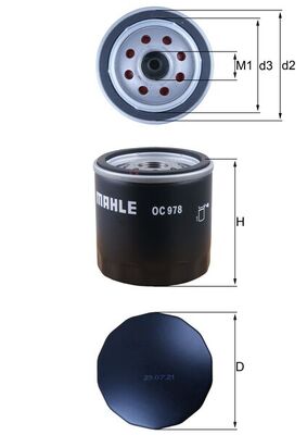 Oliefilter Mahle Original OC 978