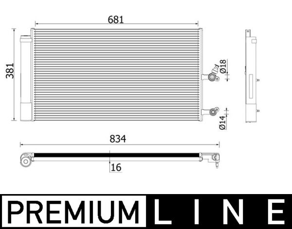 Airco condensor Mahle Original AC 890 000P