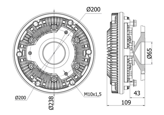 Visco-koppeling Mahle Original CFC 21 000S