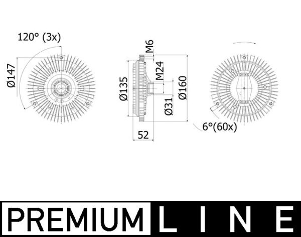 Visco-koppeling Mahle Original CFC 57 001P