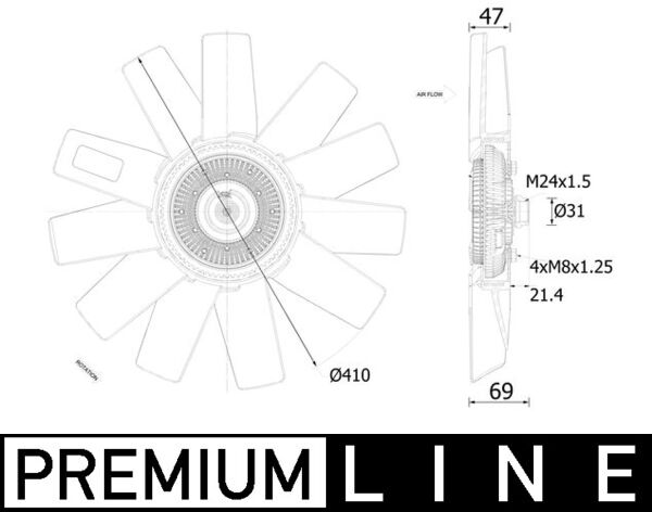 Ventilatorwiel-motorkoeling Mahle Original CFF 525 000P