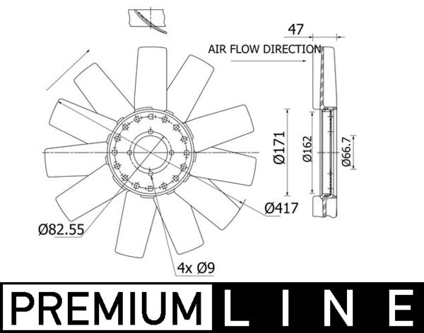 Ventilatorwiel-motorkoeling Mahle Original CFW 90 000P