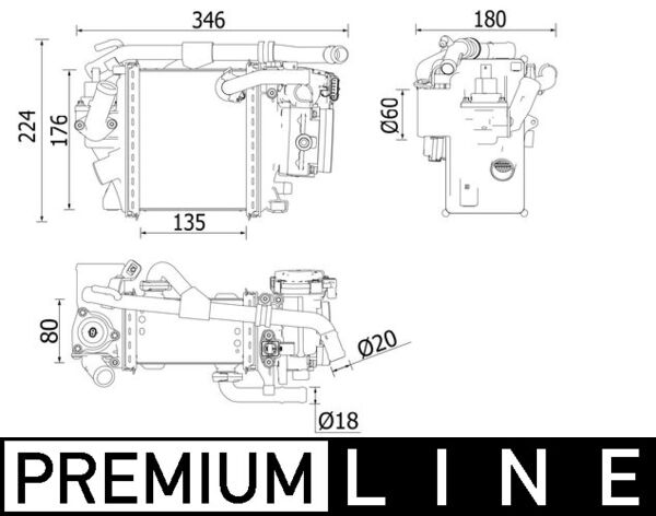 Interkoeler Mahle Original CI 540 000P