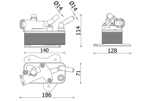 Oliekoeler motorolie Mahle Original CLC 225 000P