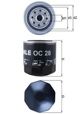 Oliefilter Mahle Original OC 28