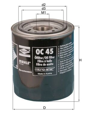 Oliefilter Mahle Original OC 45