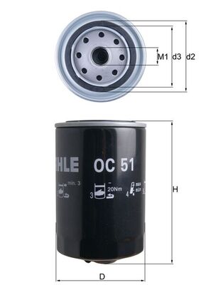 Oliefilter Mahle Original OC 51