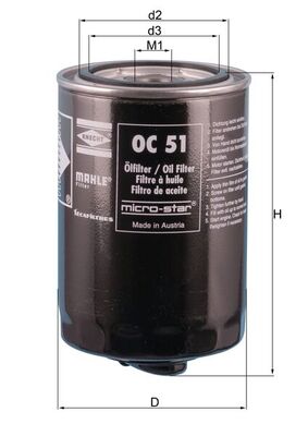 Oliefilter Mahle Original OC 51 OF