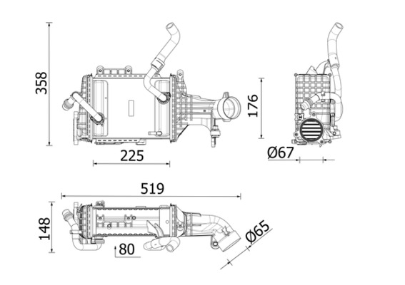 Interkoeler Mahle Original CI 665 000P