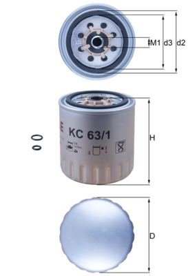 Brandstoffilter Mahle Original KC 63/1D