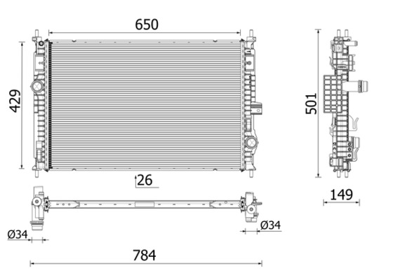 Radiateur Mahle Original CR 2710 000P