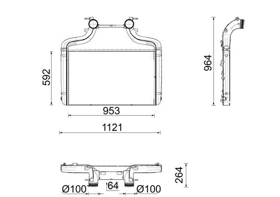 Intercooler, inlaatluchtkoeler Mahle Original CI 726 000P