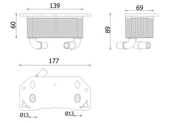 Oliekoeler motorolie Mahle Original CLC 336 000P