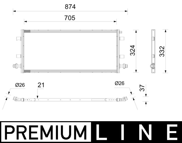 Lage temperatuurkoeler, intercooler Mahle Original CIR 44 000P