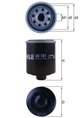 Oliefilter Mahle Original OC 731
