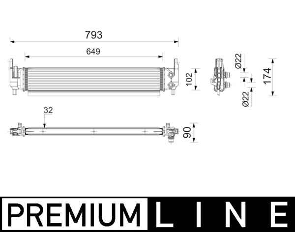Lage temperatuurkoeler, intercooler Mahle Original CIR 31 000P