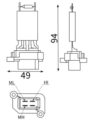 Weerstand, interieurventilator Mahle Original ABR 180 000S