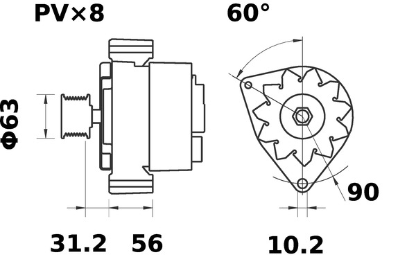 Mahle Original Alternator/Dynamo MG 334