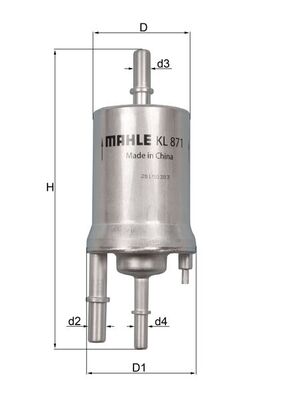 Brandstoffilter Mahle Original KL 871