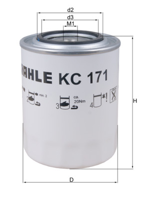 Brandstoffilter Mahle Original KC 171