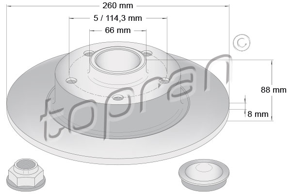 Remschijven Topran 701 160