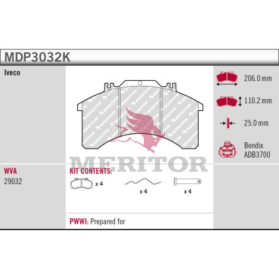 Remblokset Meritor MDP3032K