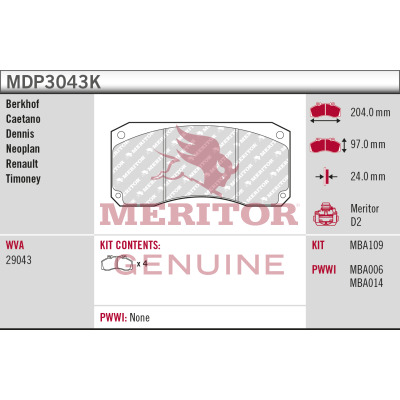 Remblokset Meritor MDP3043K