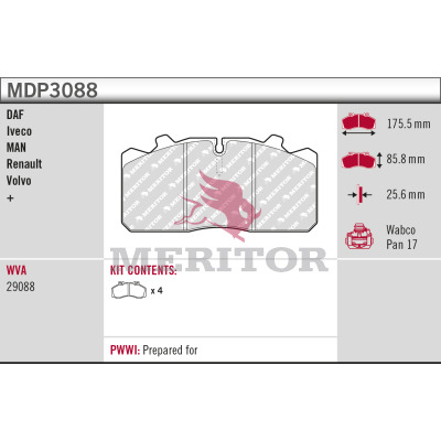 Remblokset Meritor MDP3088