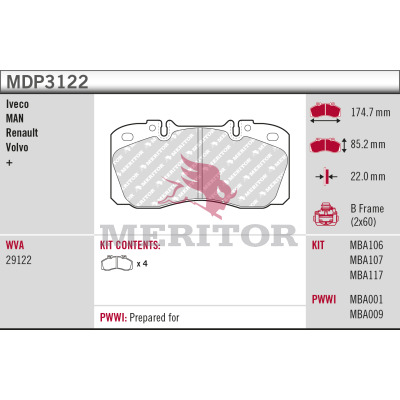 Remblokset Meritor MDP3122
