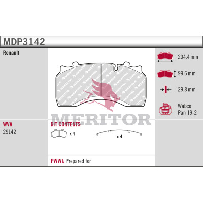 Remblokset Meritor MDP3142
