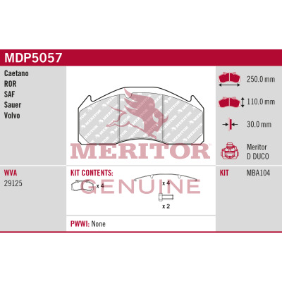 Remblokset Meritor MDP5057