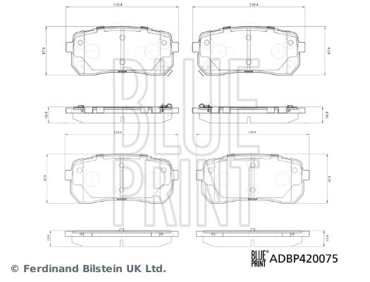 Blue Print Remblokset ADBP420075