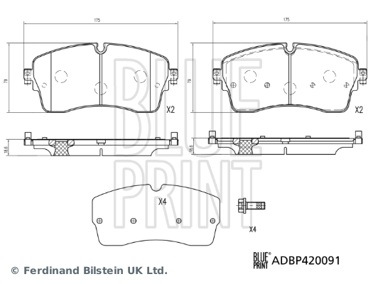 Blue Print Remblokset ADBP420091